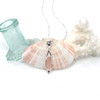 Pink Sea Glass and Ruby Lunar Drop Necklace