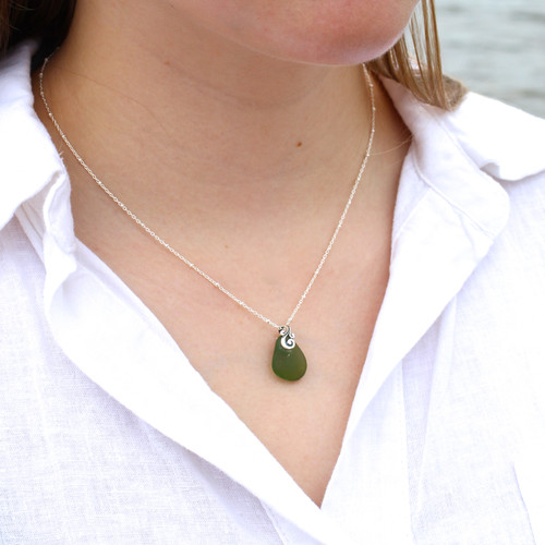 Sea Glass Horizon Swirl Necklace