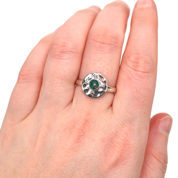 Tropical Roman Disk Ring - Size 9 on model for color reference.