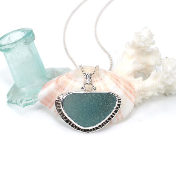 Aqua Sea Glass Enchanted Cove Necklace