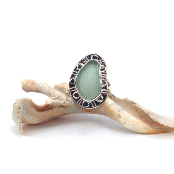 Seafoam Sea Glass Enchanted Cove Ring - Size 9
