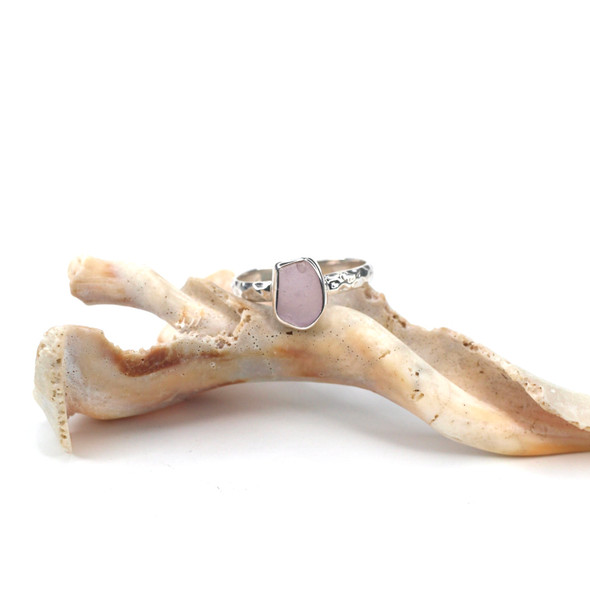 Purple Sea Glass Stack Ring - Size 8