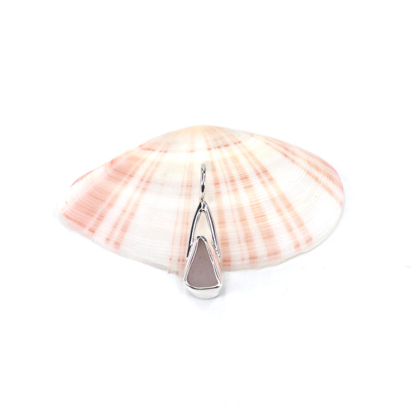 Lavender Elongated Sea Glass Lunar Drop Charm