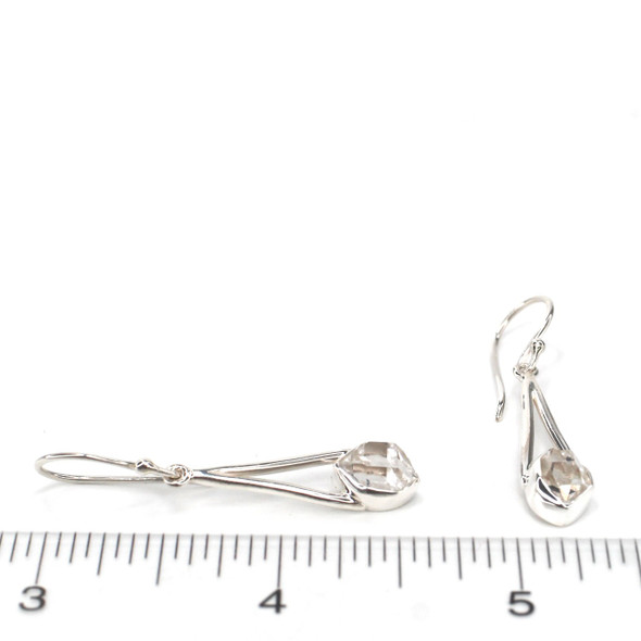Herkimer Lunar Drop Earrings #2 on ruler for size reference.
