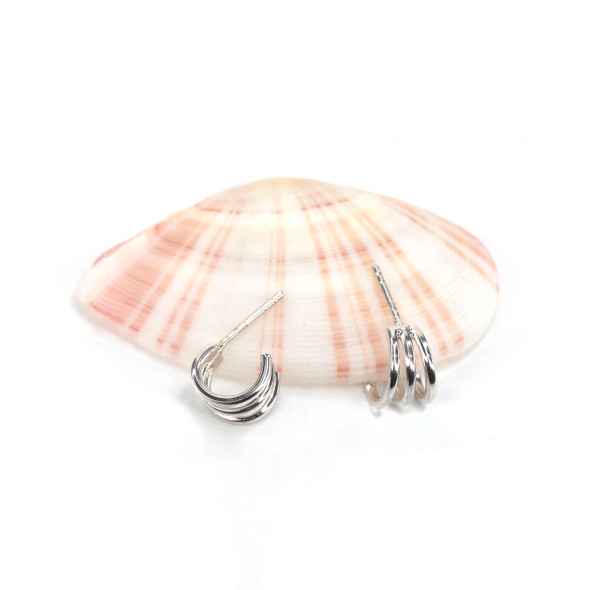 Triple Cuff Sterling Silver Earrings - Small Size