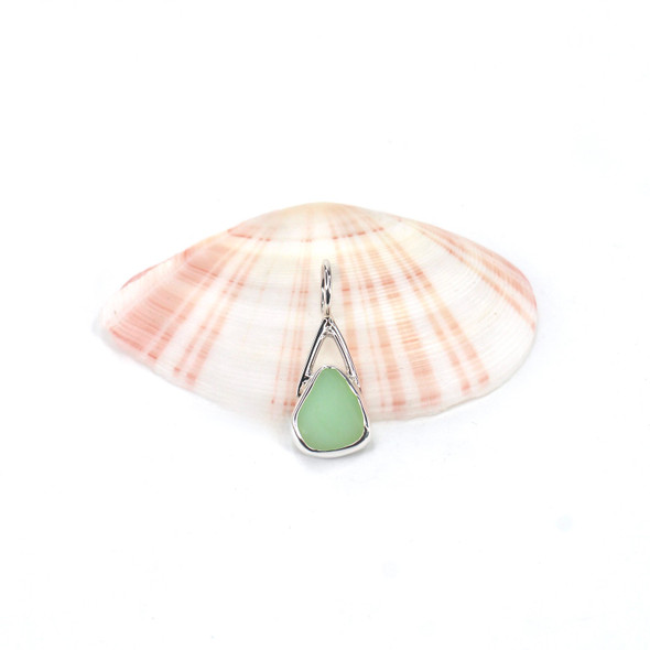 Seafoam Milk Glass Lunar Drop Charm
