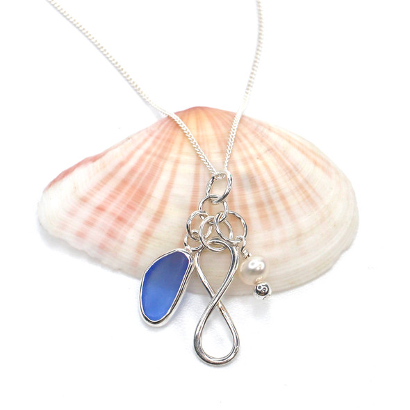 Eternal Love Sea Glass Charm Necklace Eternal Love Sea Glass Charm Necklace
