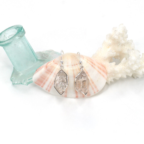 Herkimer Sea Glass Bezel Earrings #4