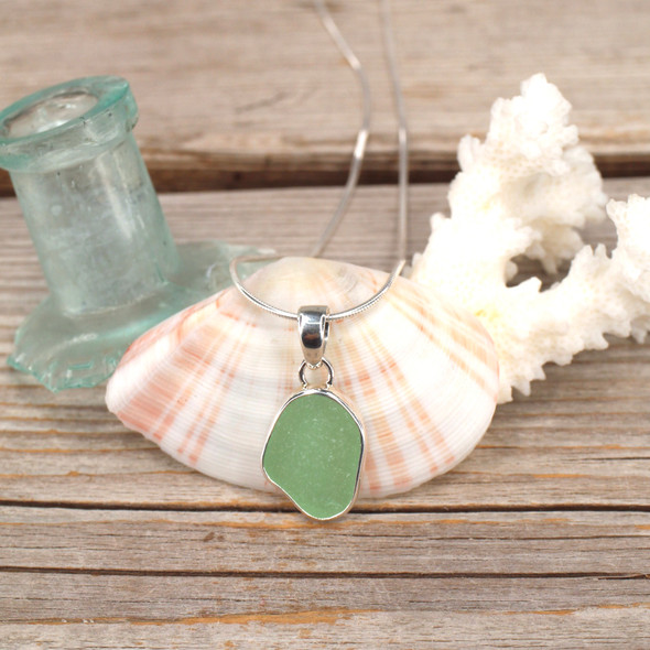 Insta Sale Seafoam Tide Pool Sea Glass Bezel Necklace - MM