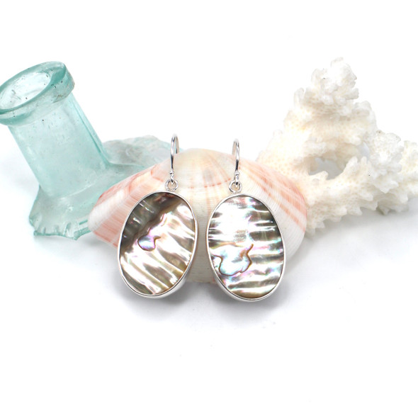 Abalone Single Bezel Earrings