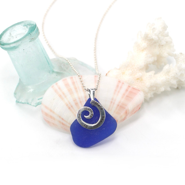 Cobalt Sea Glass Journey Necklace