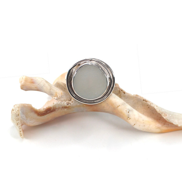 Gray Mist Sea Glass Nest Ring - Size 9 Gray Mist Sea Glass Nest Ring - Size 9