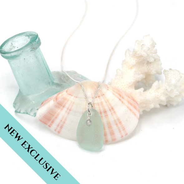 Seafoam and Labradorite Gemstone Drop Necklace