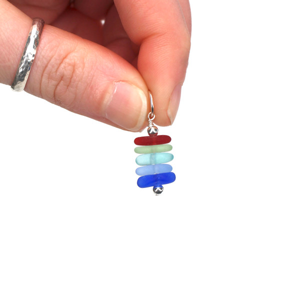 Rainbow Sea Glass 5 Piece Charm Three