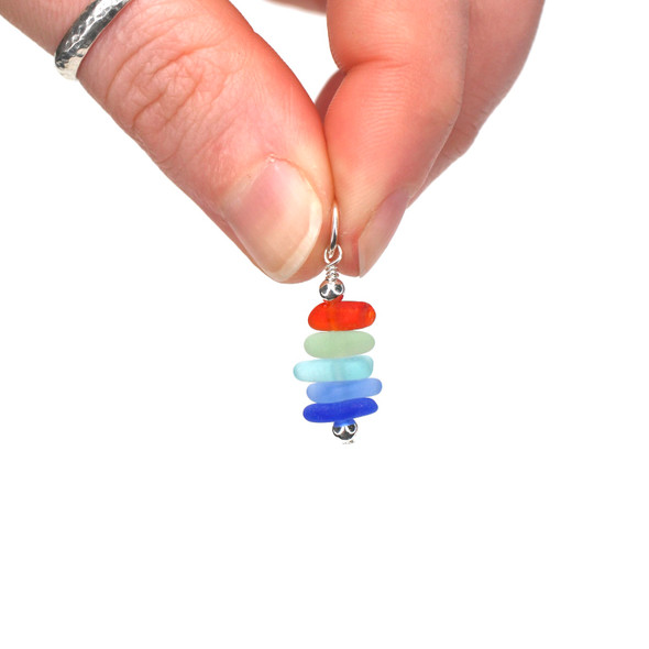 Rainbow Sea Glass 5 Piece Charm One
