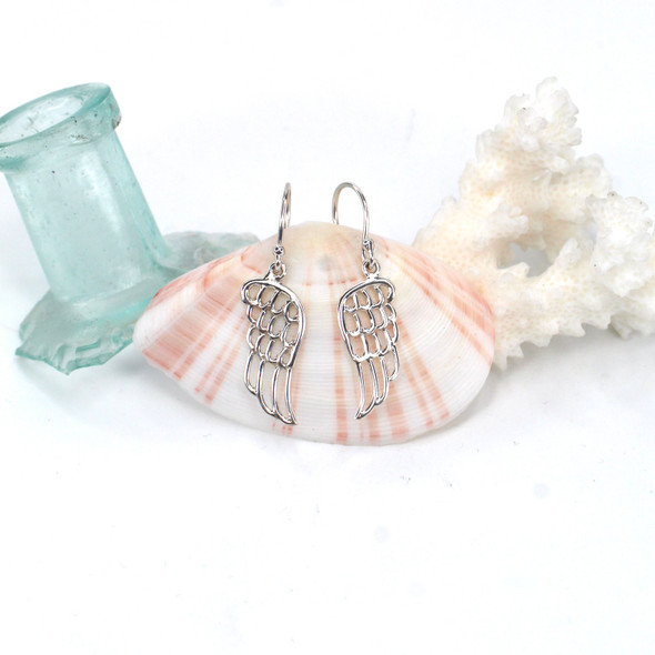 Sterling Silver Angel Wing Earrings