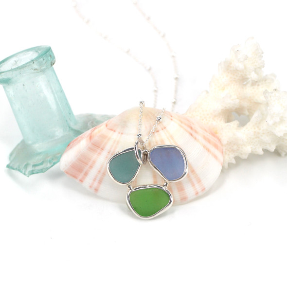 Tropical Sea Glass Circle of Life Necklace
