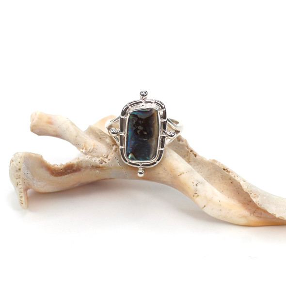 Abalone Square Ocean Ambience Ring - Size 9