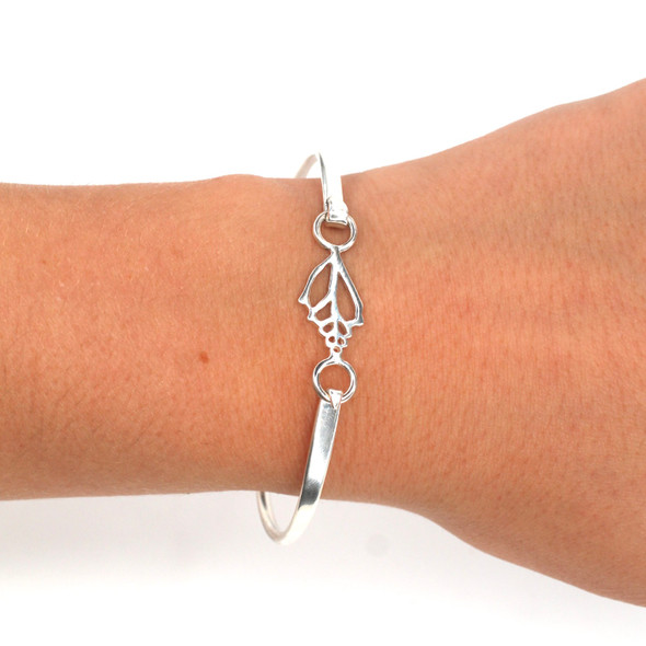 Sterling Silver Conch Shell Bracelet on model for color reference. 