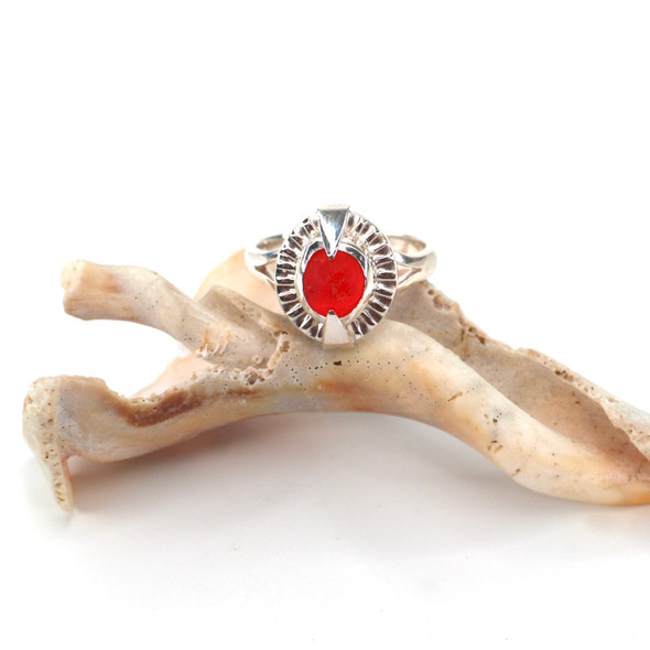 Red Sea Glass Rising Sun Ring - Size 9 Red Sea Glass Rising Sun Ring - Size 9