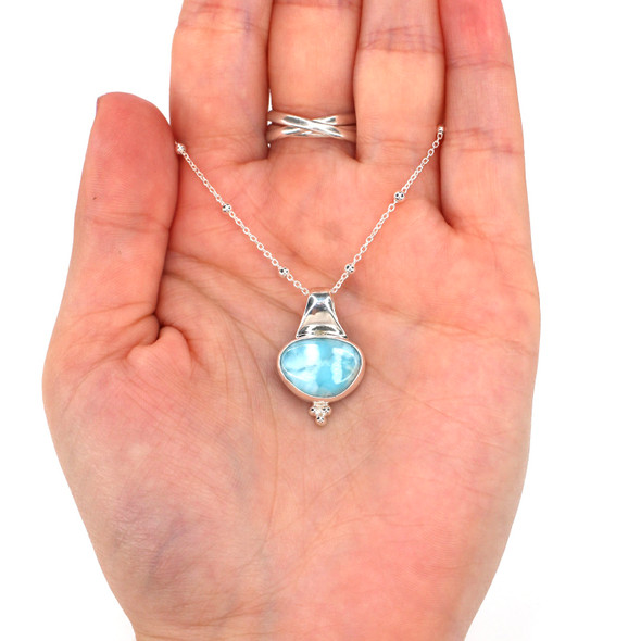 Larimar Petite Slide Necklace on model for color reference. 

