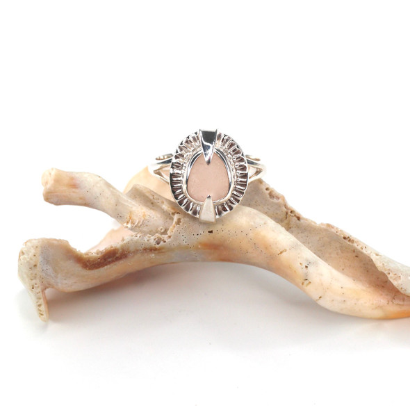 Pink Sea Glass Rising Sun Ring - Size 9 Pink Sea Glass Rising Sun Ring - Size 9