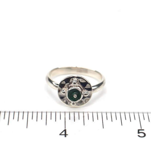 Tropical Roman Disk Ring - Size 9 on ruler for size reference.