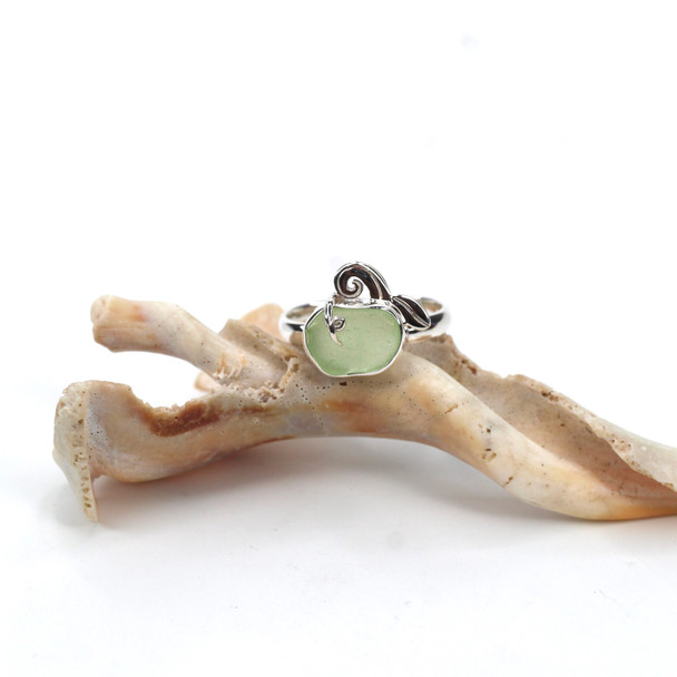 Seafoam UV Round Glass Pumpkin Ring - Size 9