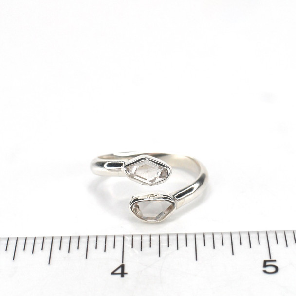 Herkimer Double Bypass Ring #2 - Size 9 on ruler for size reference.