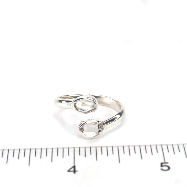 Herkimer Double Bypass Ring #3 - Size 9 on ruler for size reference.