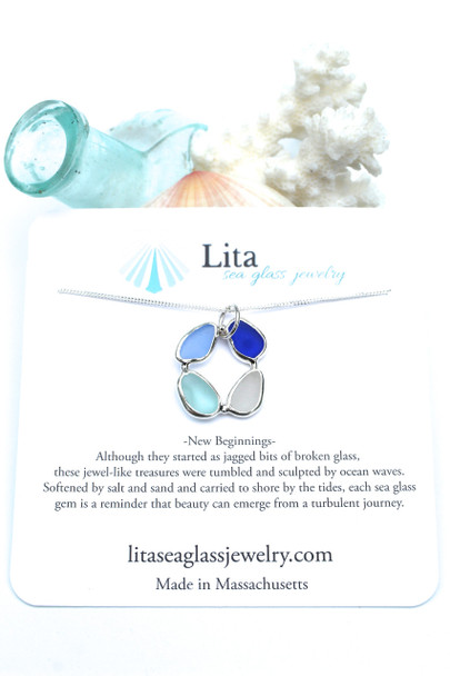 Insta Sale New Beginnings Sea Glass Necklace on 18" curb - MM