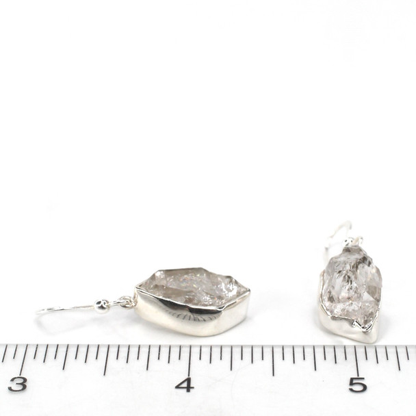 Herkimer Sea Glass Bezel Earrings #4 on ruler for size reference.