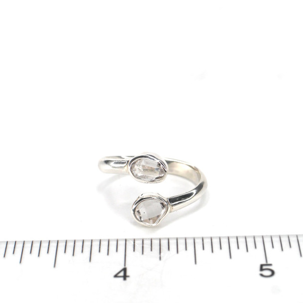 Herkimer Double Bypass Ring #4 - Size 9 on ruler for size reference.