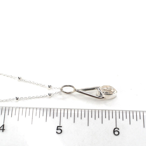 Herkimer Diamond Lunar Drop Charm #10 on ruler for size reference.