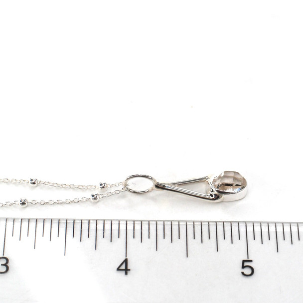 Herkimer Diamond Lunar Drop Charm #8 on ruler for size reference.