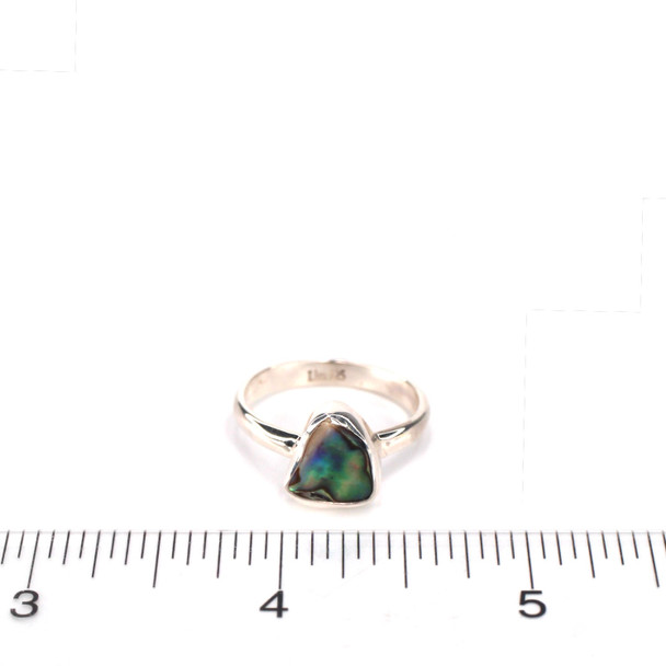 Abalone Purple Triangle Sleek Ring  - Size 9 on model for color reference. 