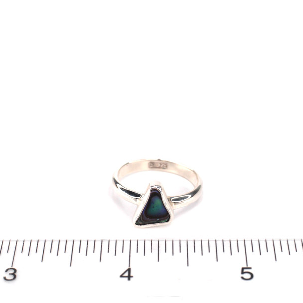 Abalone Mystique Sleek Ring  - Size 9 on ruler for size reference. 