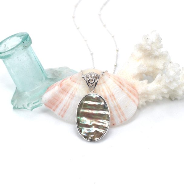 Abalone Swirl Bail Necklace