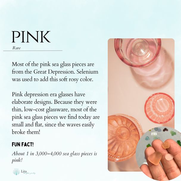 pink sea glass color information