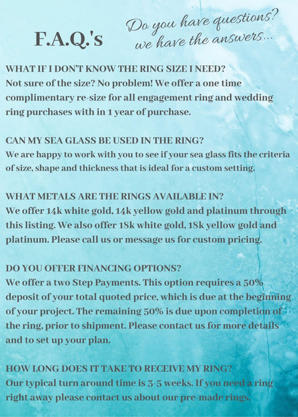 Frequently Asked Questions About Sea Glass Engagement Rings