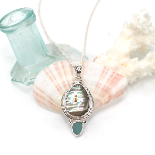 Aqua Abalone Ocean Ambience Necklace