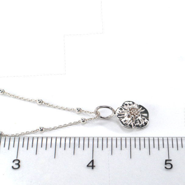 Buttercup Flower Sterling Silver Charm Necklace