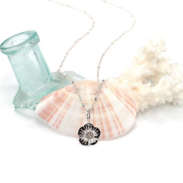 Buttercup Flower Sterling Silver Charm Necklace