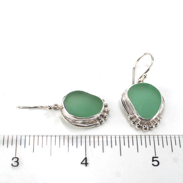 Seafoam Bright Sea Glass Beaded Empress Earrings