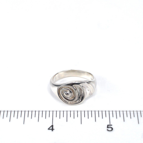 Sterling Silver Nautilus Shell Ring on ruler for size reference. 
 