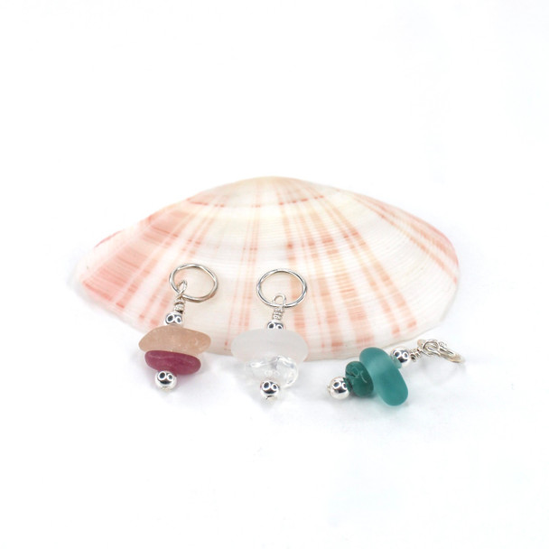 Sea Glass Birthstone Charm - 12 Birthstones Available