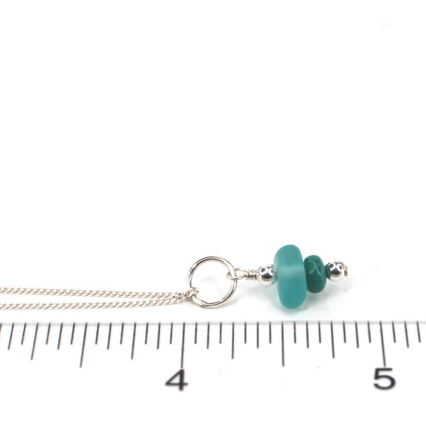Sea Glass Birthstone Charm - 12 Birthstones Available on ruler for size reference. 