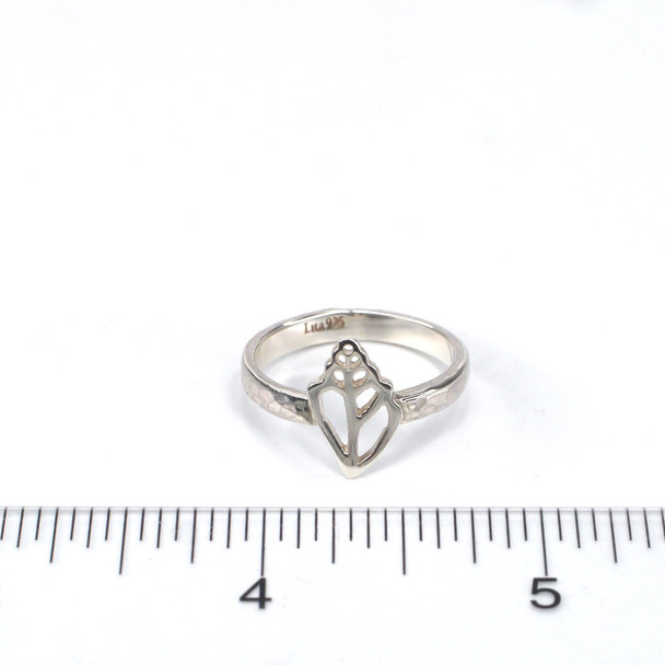 Sterling Silver Conch Shell Ring on ruler for size reference. 


