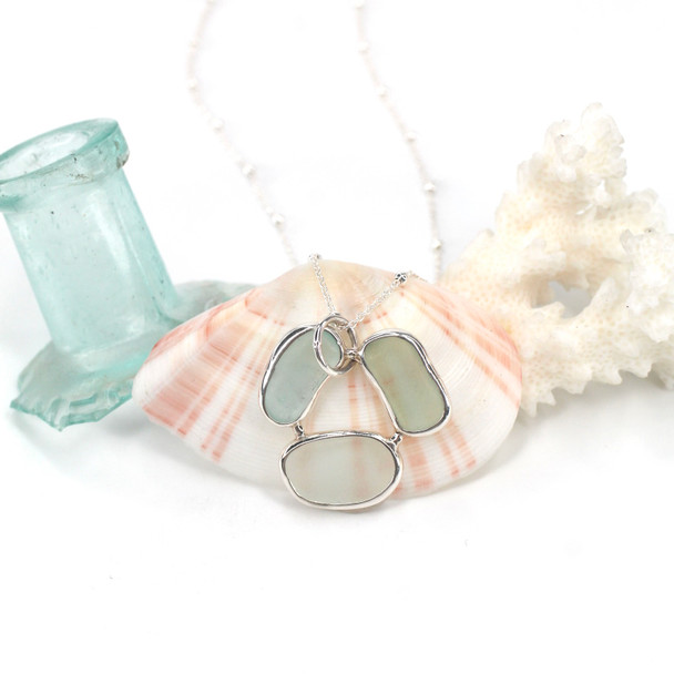 Water Sea Glass Circle of Life Necklace