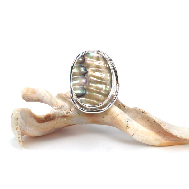 Abalone Ripple Grand Ring - Size 9